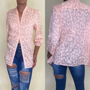 Vintage pastel pink sag harbor blouse sz XL